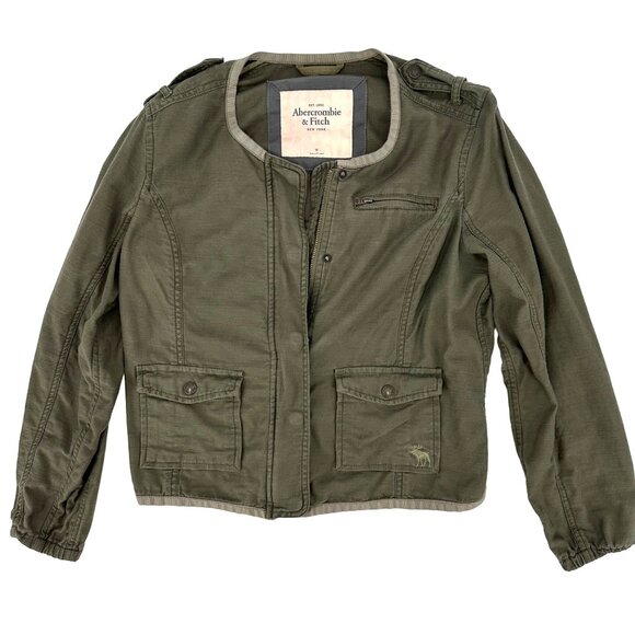 Abercrombie & Fitch Jackets & Blazers - Abercrombie & Fitch Womens Olive Green Military Style Jacket M Cotton/Polyester